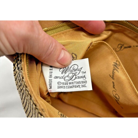 VINTAGE 1980s Whiting & Davis Gold Chainmail Zip Clutch ~ Mesh Evening Bag/Purse - Picture 7 of 11